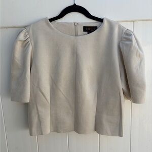 TRUTH by Republic Faux Leather Elegant Blouse Pale Sand XL/TG, NWT
